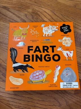 Fart Bingo Kids Game - Bright Orange Animal Bingo